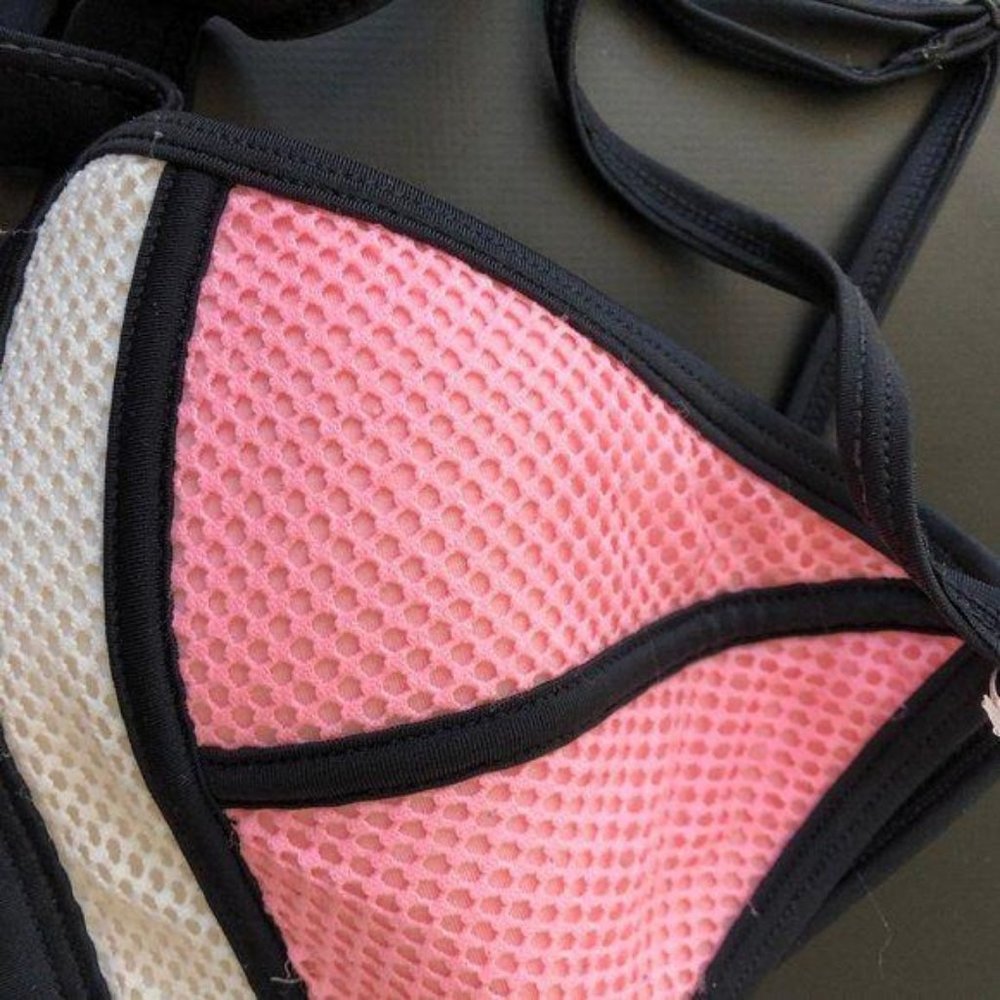 Triangl Mesh Bambi Triangle Color Block Bikini Top - image 3